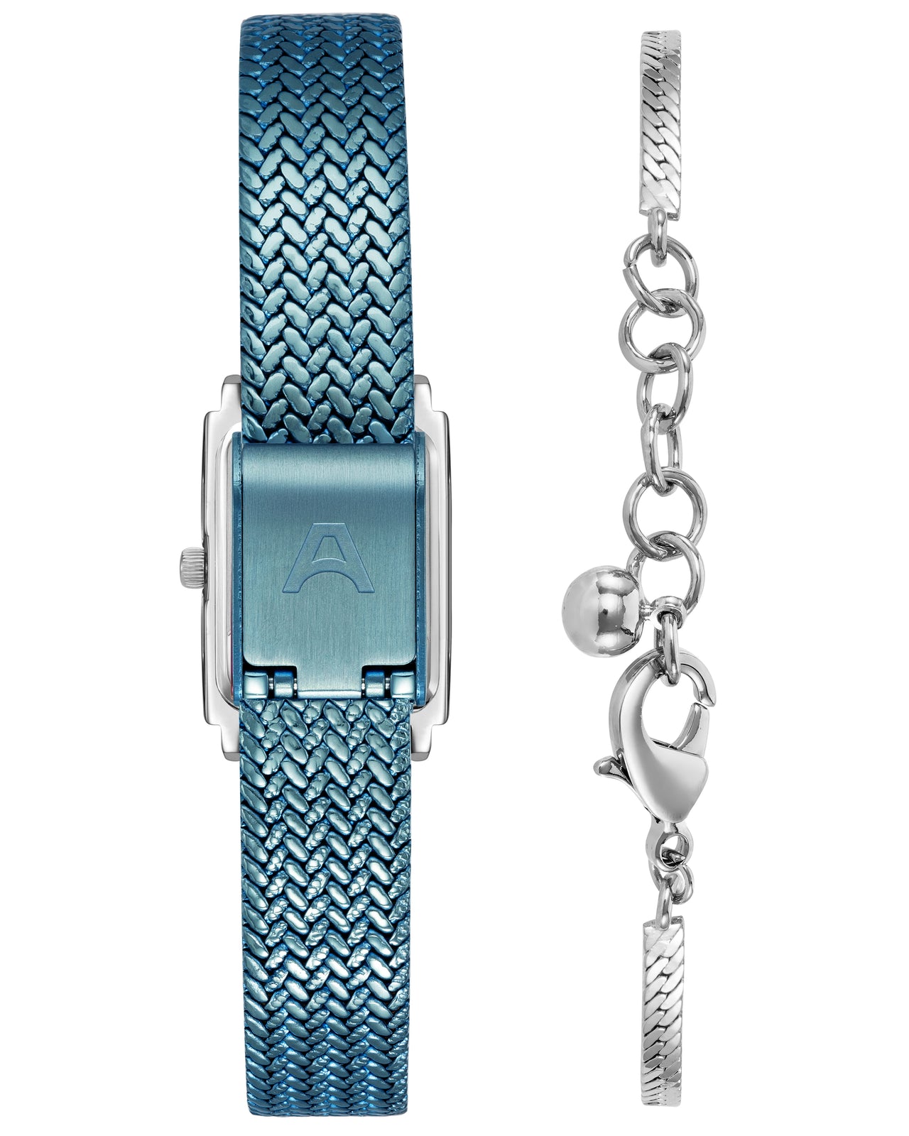 Athena Watch & Bracelet Set™ | 18mm, Blue Sunray, Silver-Women-Armitron
