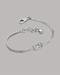 Thumbnail for Herringbone & Logo Bracelet™ | Silver-Accessories-Armitron