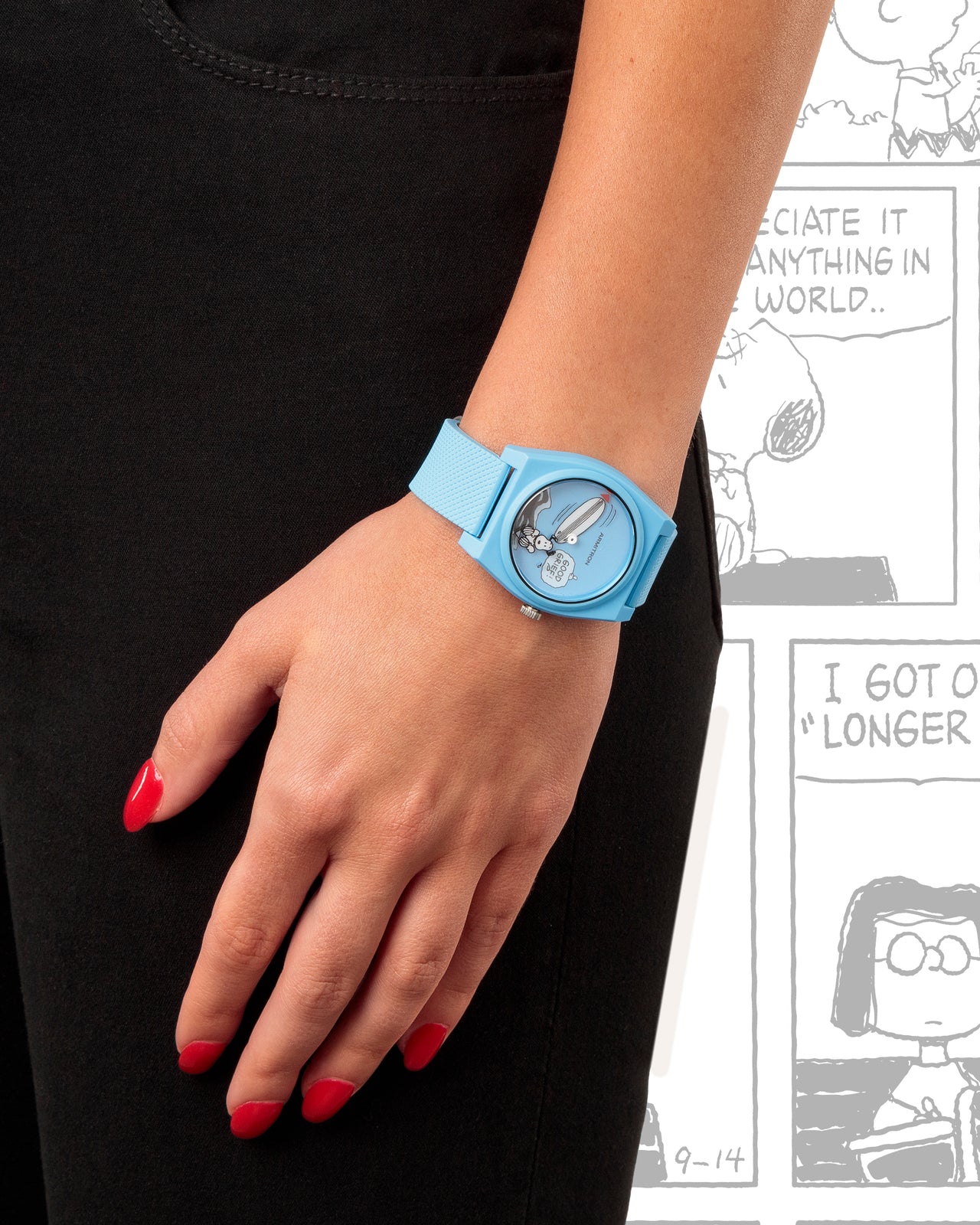 Armitron x Peanuts: Good Grief! | 36mm, Peanuts Blue Ocean Plastic-Women-Armitron