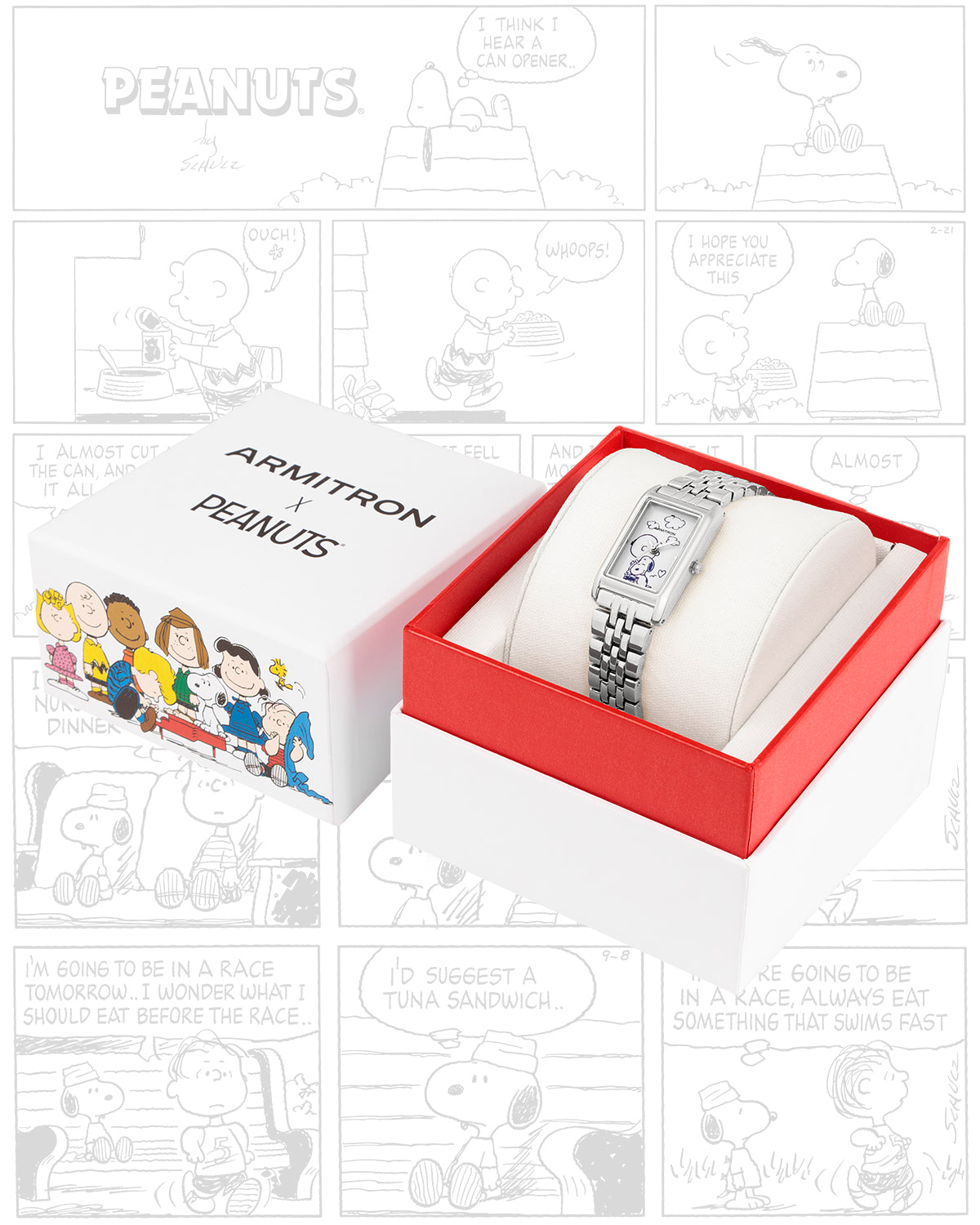 Armitron x Peanuts: Charlie’s Embrace | 20mm, Peanuts Silver-Women-Armitron