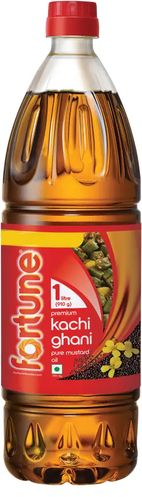 Fortune Kachi Ghani Pure Mustard Oil – Authentic & Aromatic Cooking Oil (1L)
