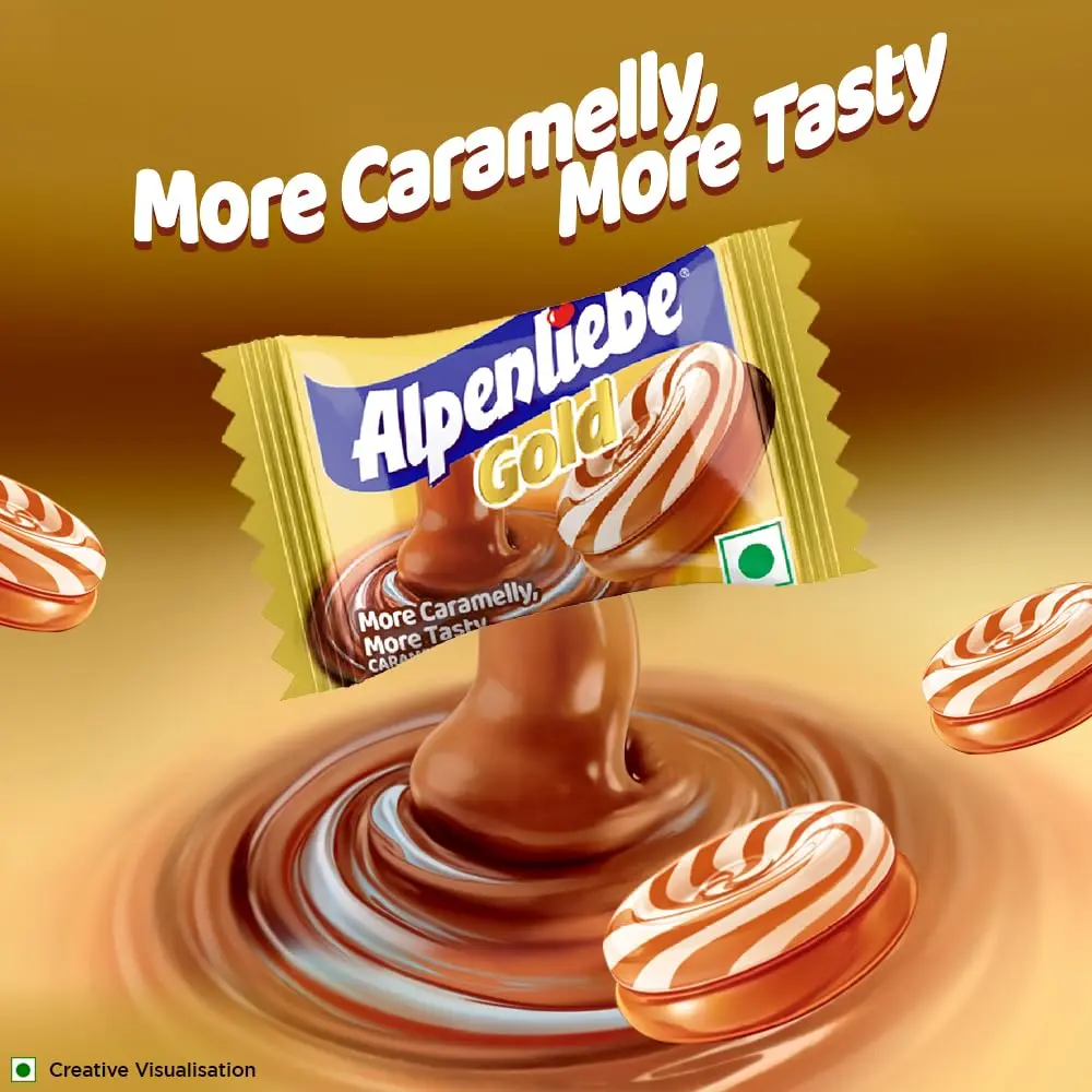 Alpenliebe Gold Caramel Candy – Rich Milky Toffees | Smooth & Creamy  (12 Candy)