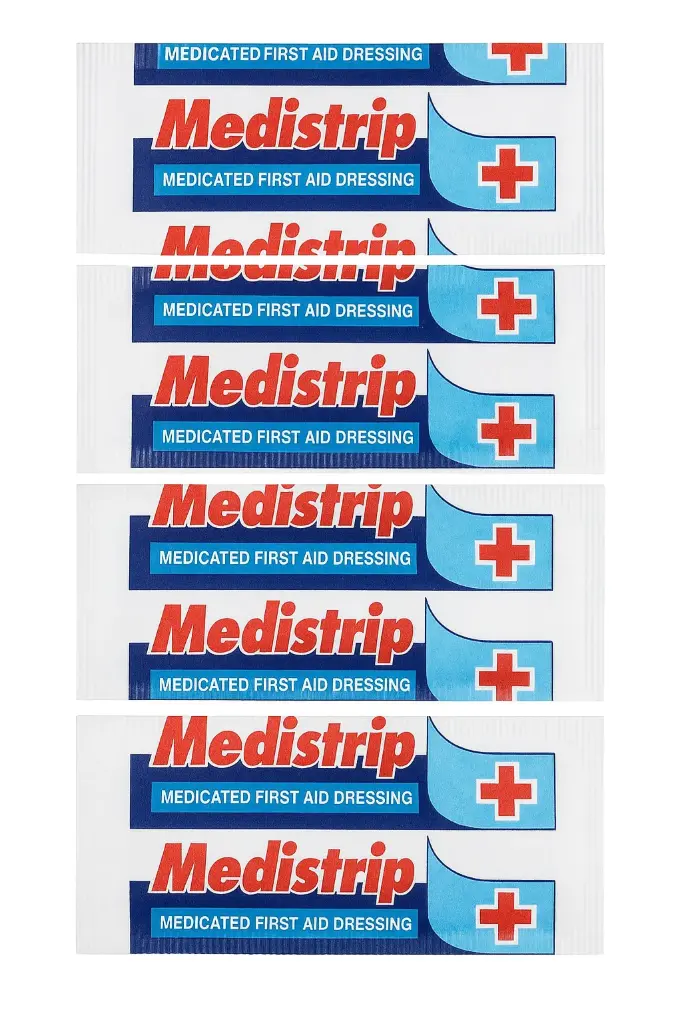 Mehtas Medistrip Adhesive Bandage Strips –Medicated First Aid Plasters | Skin-Friendly & Easy to Use (Pack of 12 Strips)
