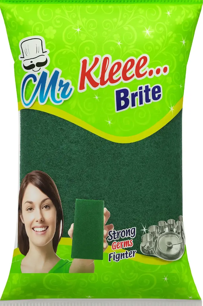 Mr Kleee Brite Scrub Pad | Nylon Green | For Utensils Cleaning (Pack of 2)