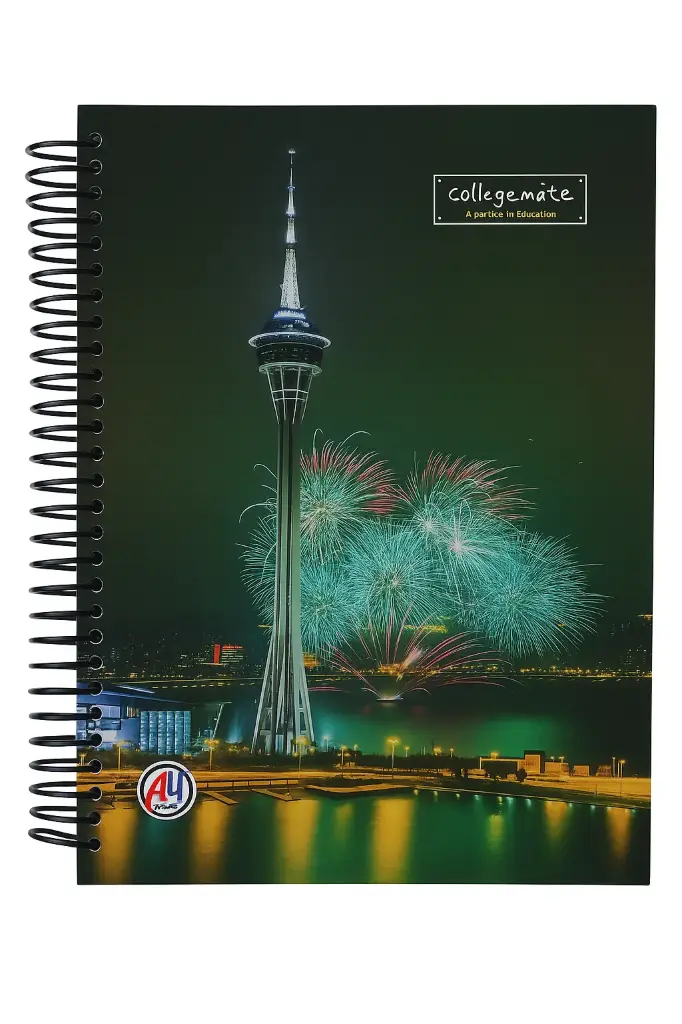Collegemate A4 Notebook | Single Line | Spiral Bound | Stylish & Durable