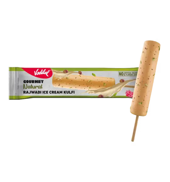 Vadilal Gourmet Natural Kulfi – 65 ml Stick | Authentic Indian Dessert | Rich & Creamy Delight (Rajwadi)