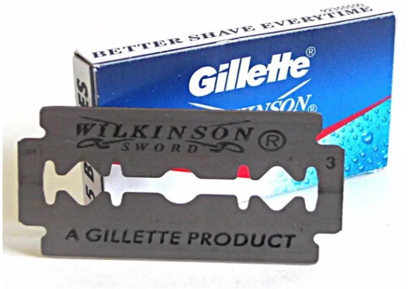 Gillette Sword Double Edge Razor Blades  Stainless Steel  For Men & Women  Smooth Shave (10 Blades)