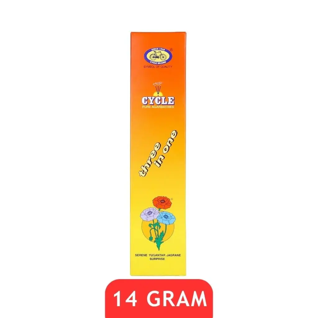 Cycle Pure Three in One Agarbatti – Pack of 10N  Floral, Woody & Lily Fragrance  For Health, Wealth & Happiness 