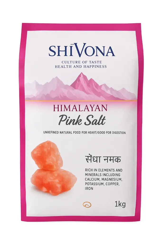Shivona Himalayan Pink Salt – Sendha Namak  100% Natural Rock Salt for Cooking & Fasting (1kg)