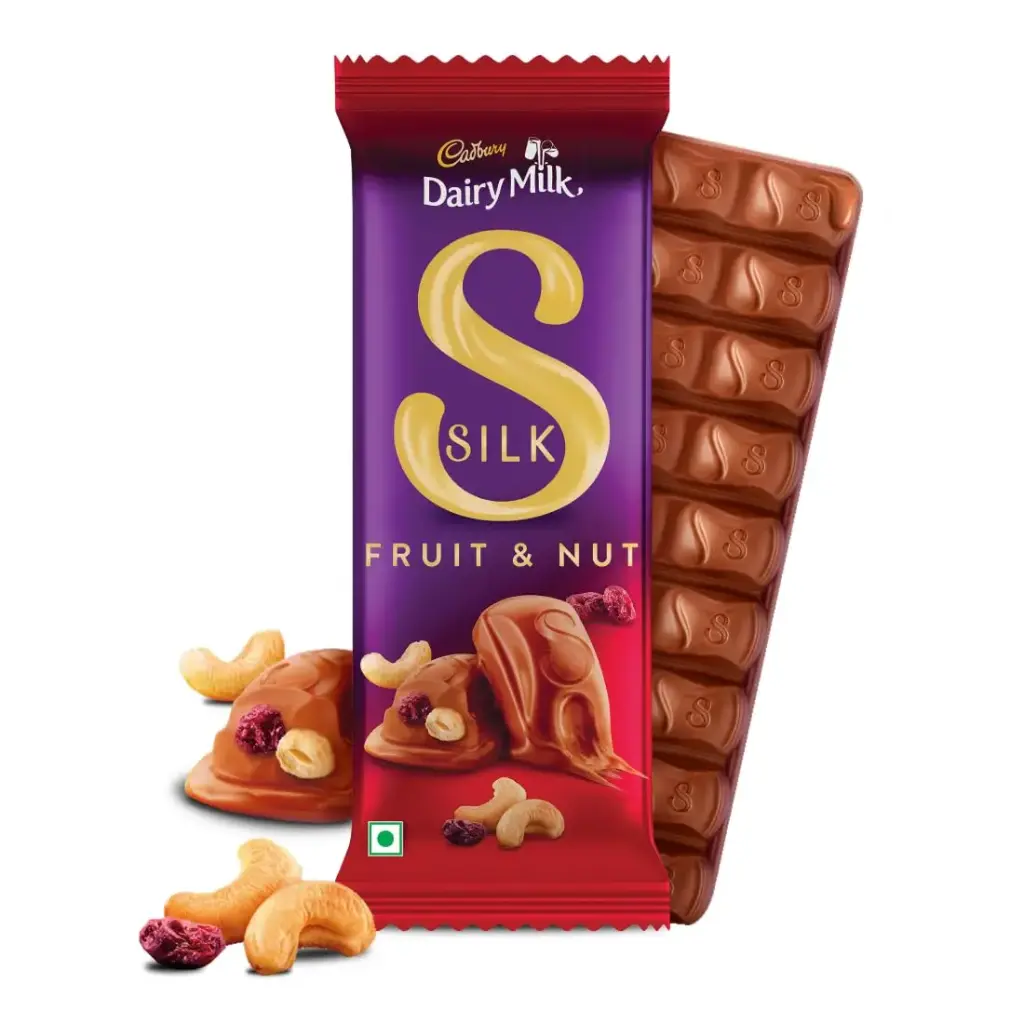 Cadbury Dairy Milk Silk Fruit & Nut Chocolate Bar – 58.5g  Smooth & Creamy Milk Chocolate with Almonds & Raisins  Premium Gifting & Indulgent Trea 