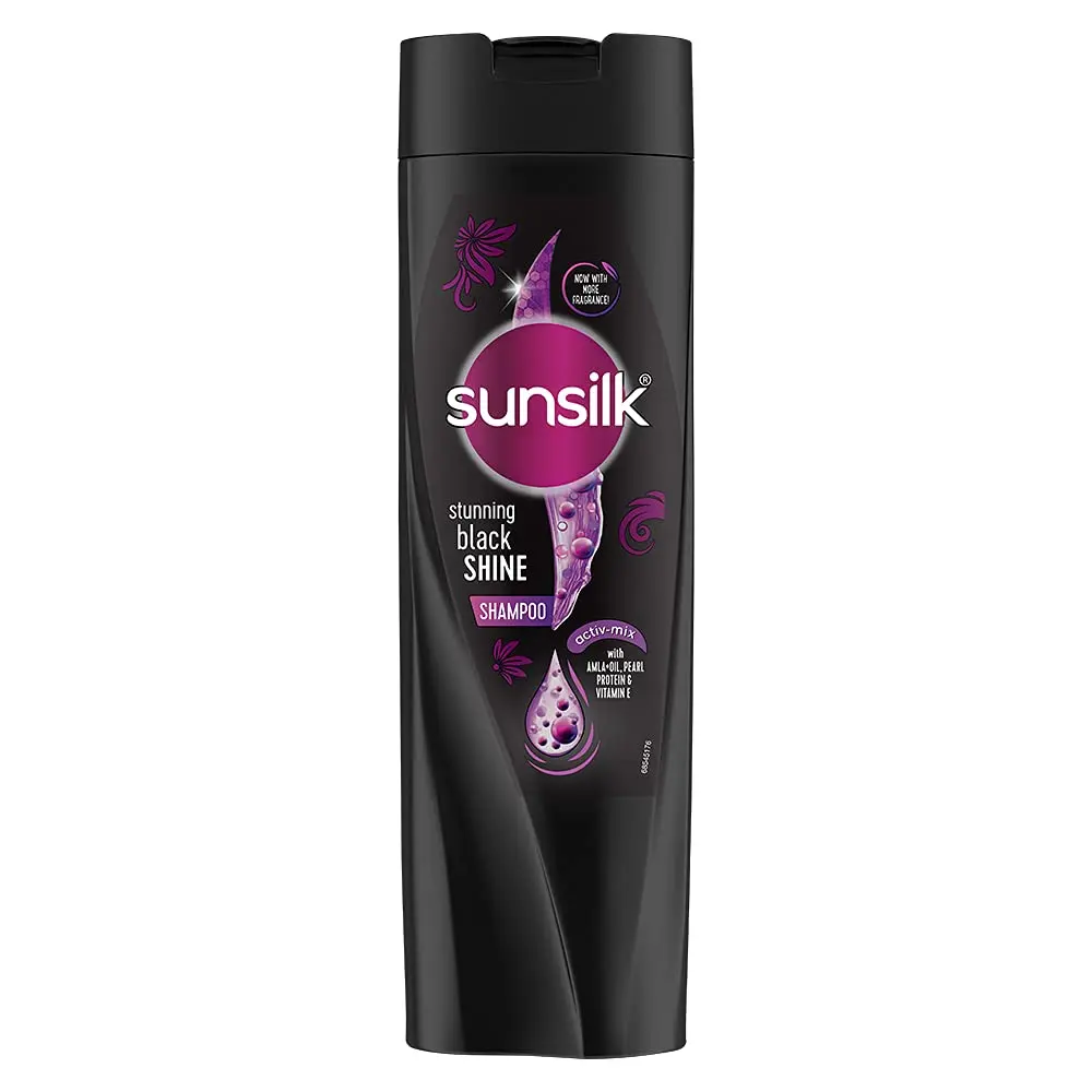 Sunsilk Stunning Shine Shampoo – 180ml  Enriched with Pearl Extracts for Smooth, Shiny Hair  Daily Use  Suitable for All Hair Types  (Sunsilk Stunning Black Shine Shampoo)