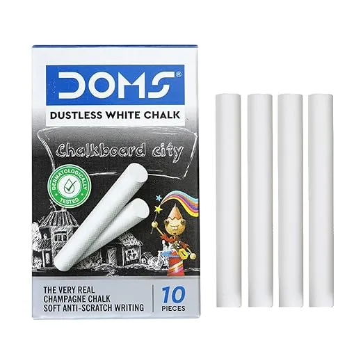 DOMS Dust Less Chalk – Smooth Writing & Easy Erasing