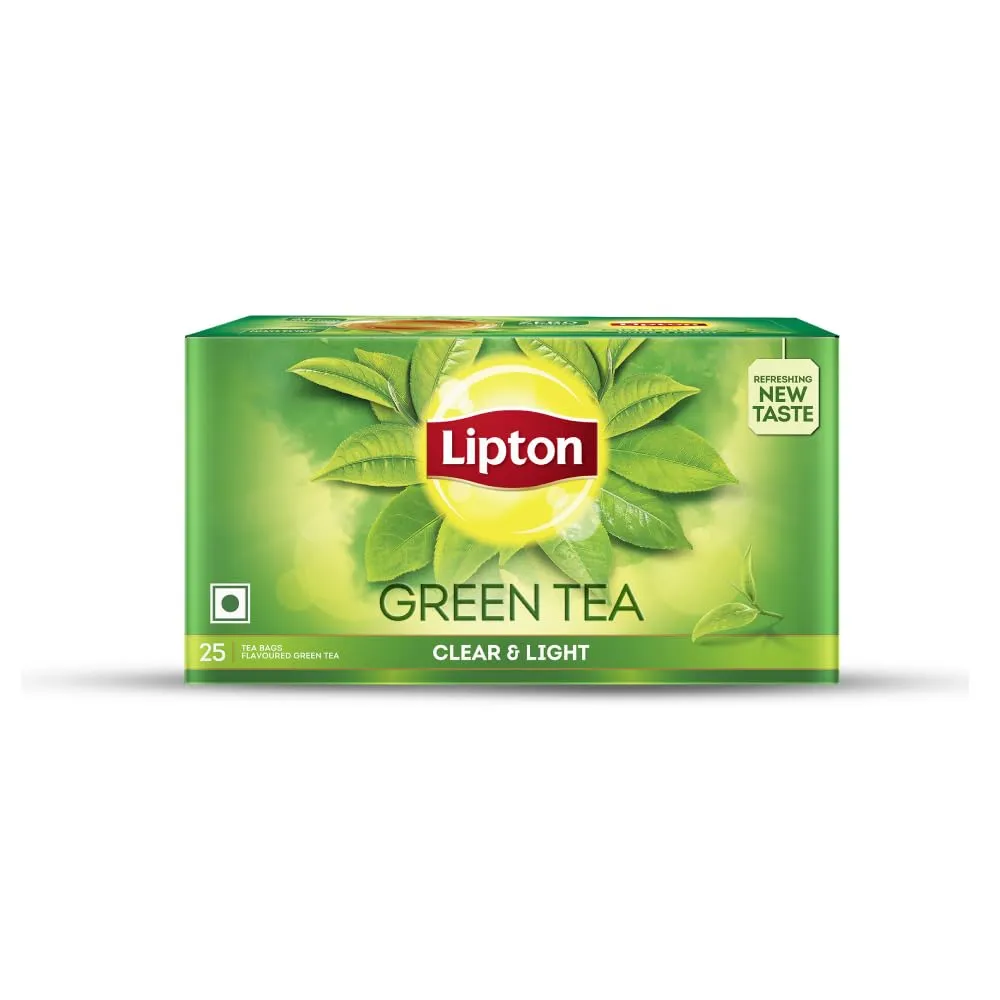 Lipton Clear & Light Green Tea Bags – 25 Tea Bags | Pure Green Tea for Refreshment & Wellnes