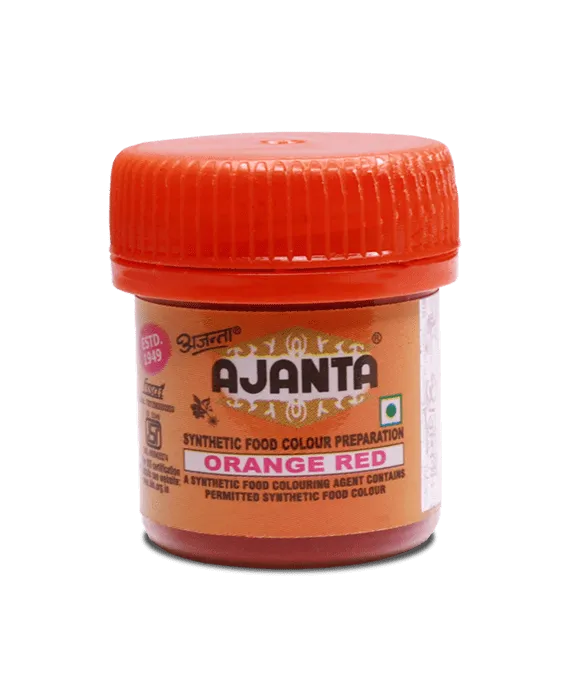 Ajanta Food Colour Powder – Bright & Vibrant Edible Colours for Baking & Sweets, 100g Pack (Orange Red)