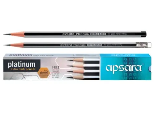 Apsara Platinum Extra Dark Pencils – Pack of 2 | Smooth & Bold Writing | Ideal for School & Office Use 