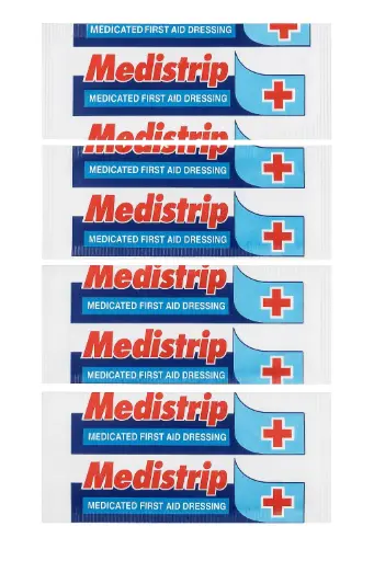 Mehtas Medistrip Adhesive Bandage Strips –Medicated First Aid Plasters | Skin-Friendly & Easy to Use (Pack of 12 Strips)