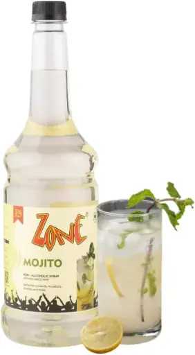 ZONE Mojito Flavoured Bar Syrup – 1L  Refreshing Mint Mixer for Cocktails, Mocktails, Juices, Iced Teas & More  Non-Alcoholic  Premium Café-Grade Syrup 